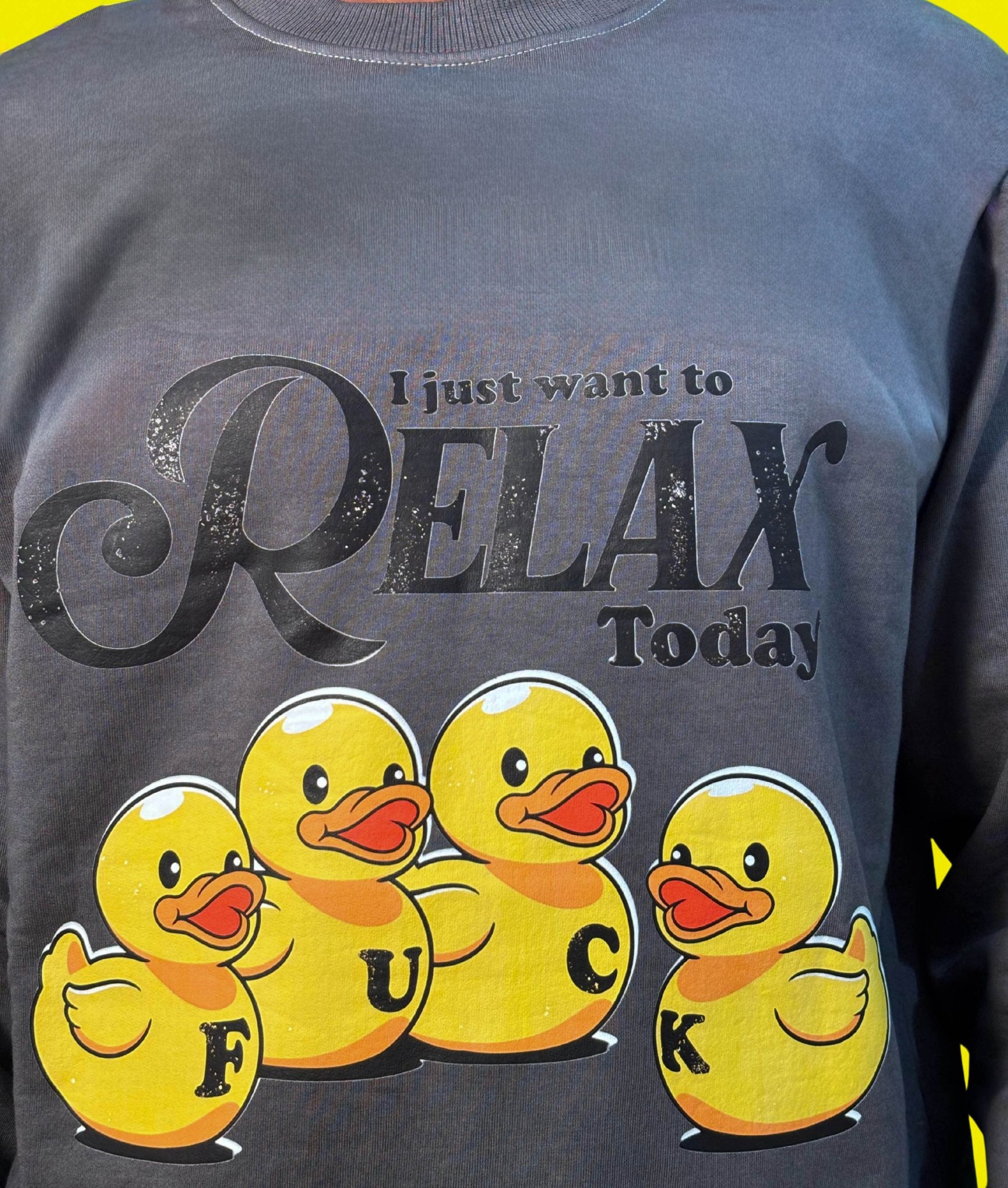 Premium Ash Sweatshirt with Relax Ducks - Wendy