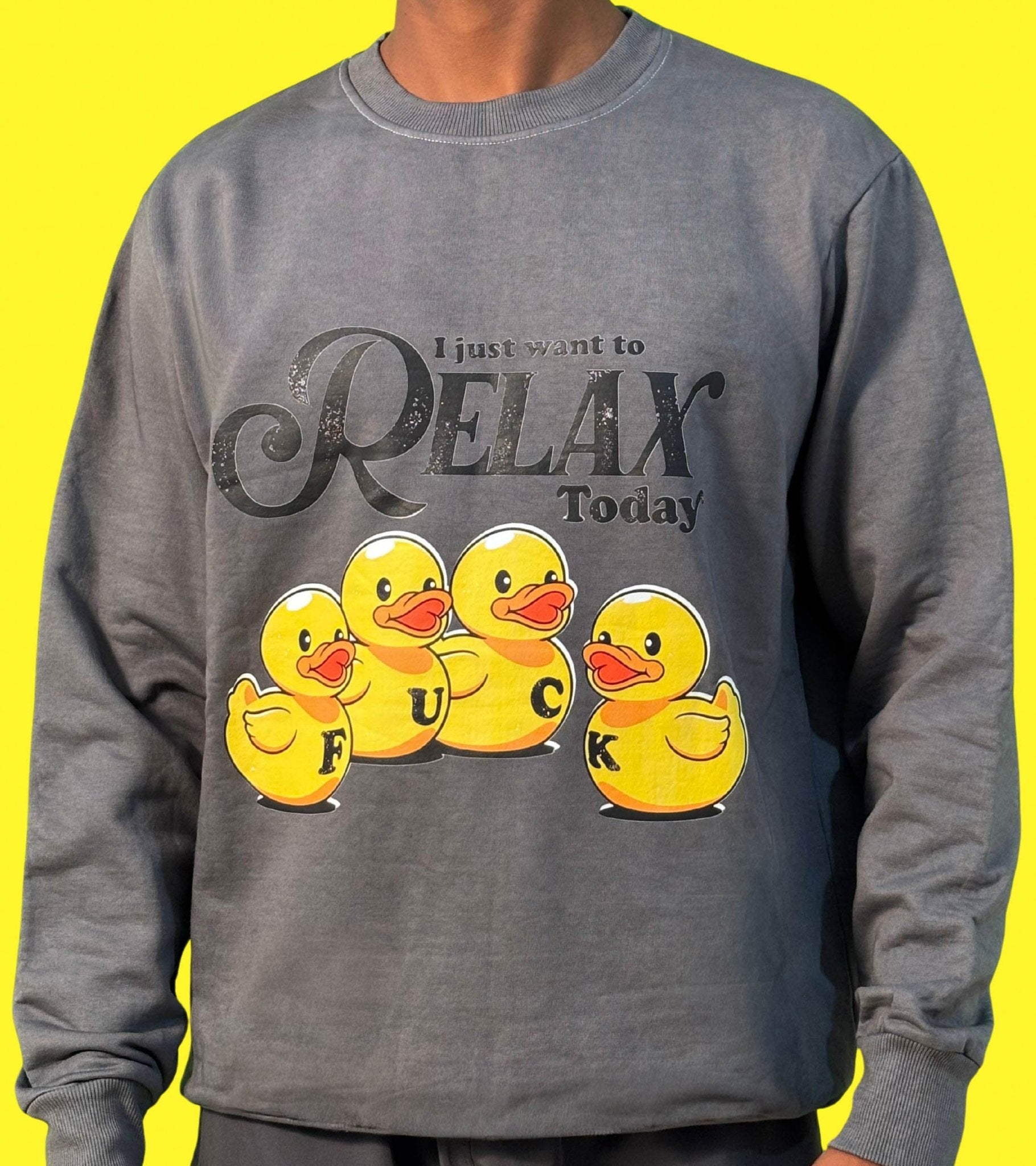 Premium Ash Sweatshirt with Relax Ducks - Wendy