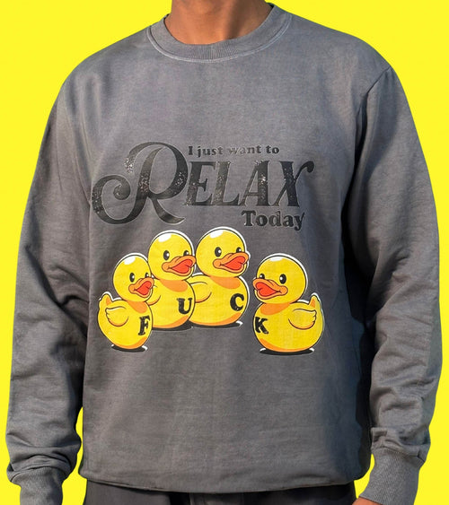 Premium Ash Sweatshirt with Relax Ducks - Wendy