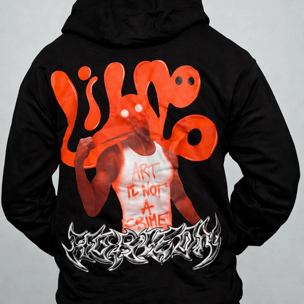 Premium Black Hoodie with Art is Not a Crime - Wendy