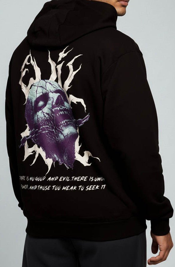 Premium Black Hoodie with Evil Skull - Wendy