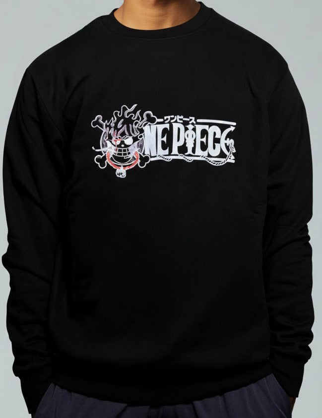 Premium Black Sweatshirt with One Piece Skull Design - Wendy