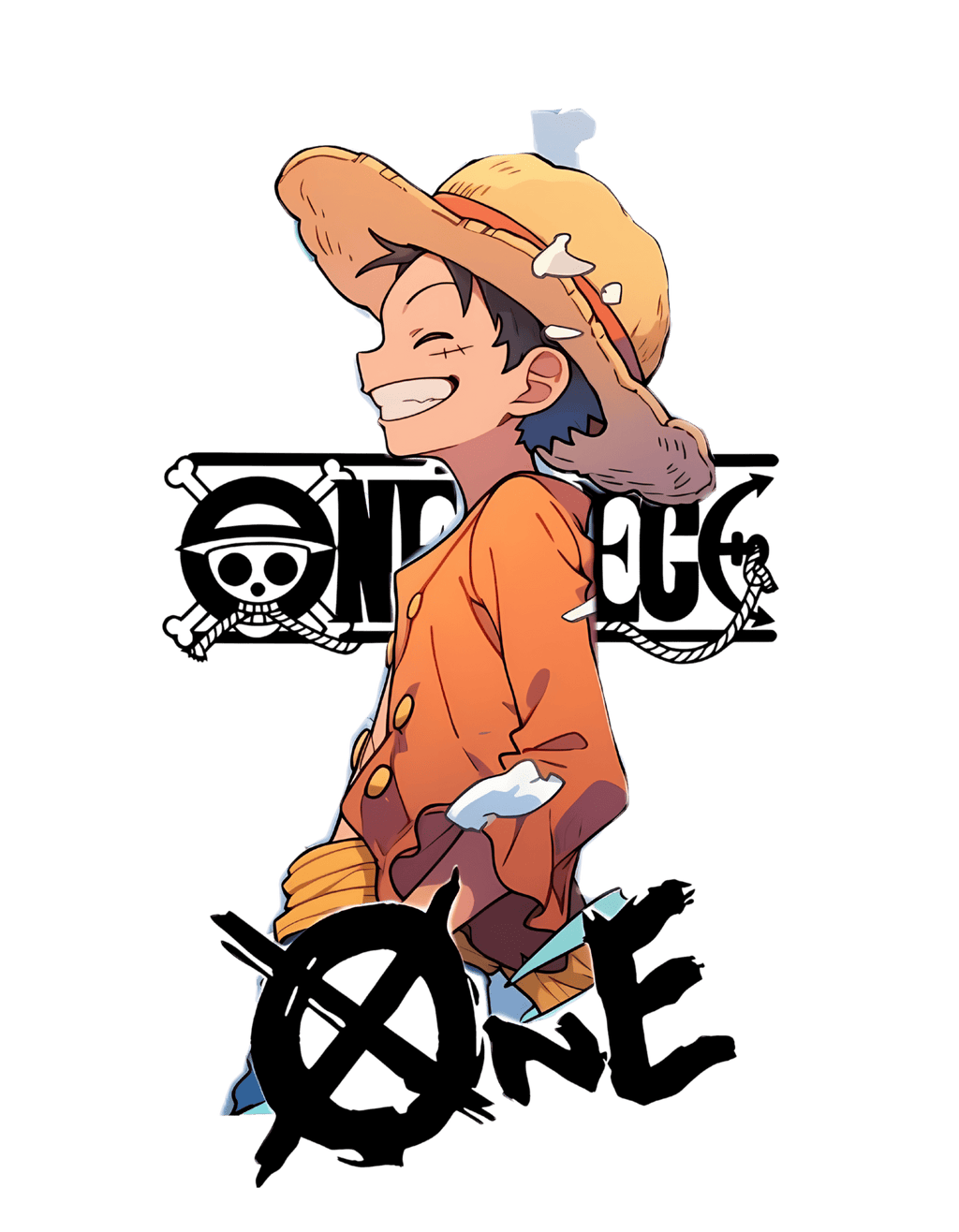 Premium Brown Hoodie with with Luffy One Piece - Wendy