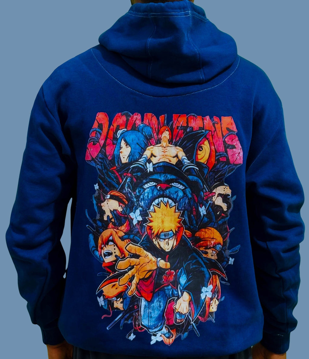 Premium Dark Blue Pain Hoodie - Wendy