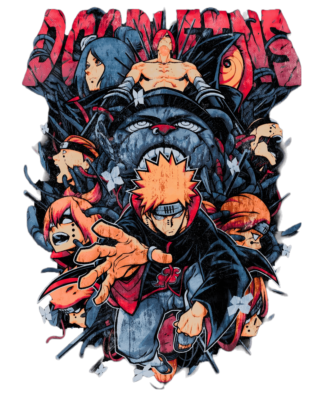 Premium Dark Blue Pain Hoodie - Wendy