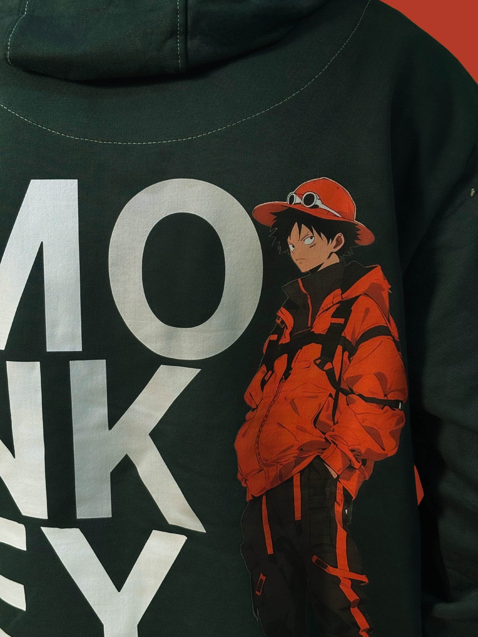 Premium Dark Green Monkey D. Luffy Hoodie - Wendy