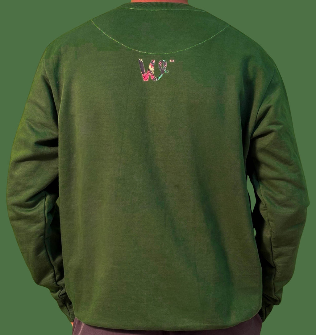 Premium Mehandi Green Sweatshirt with Big Dawg - Wendy