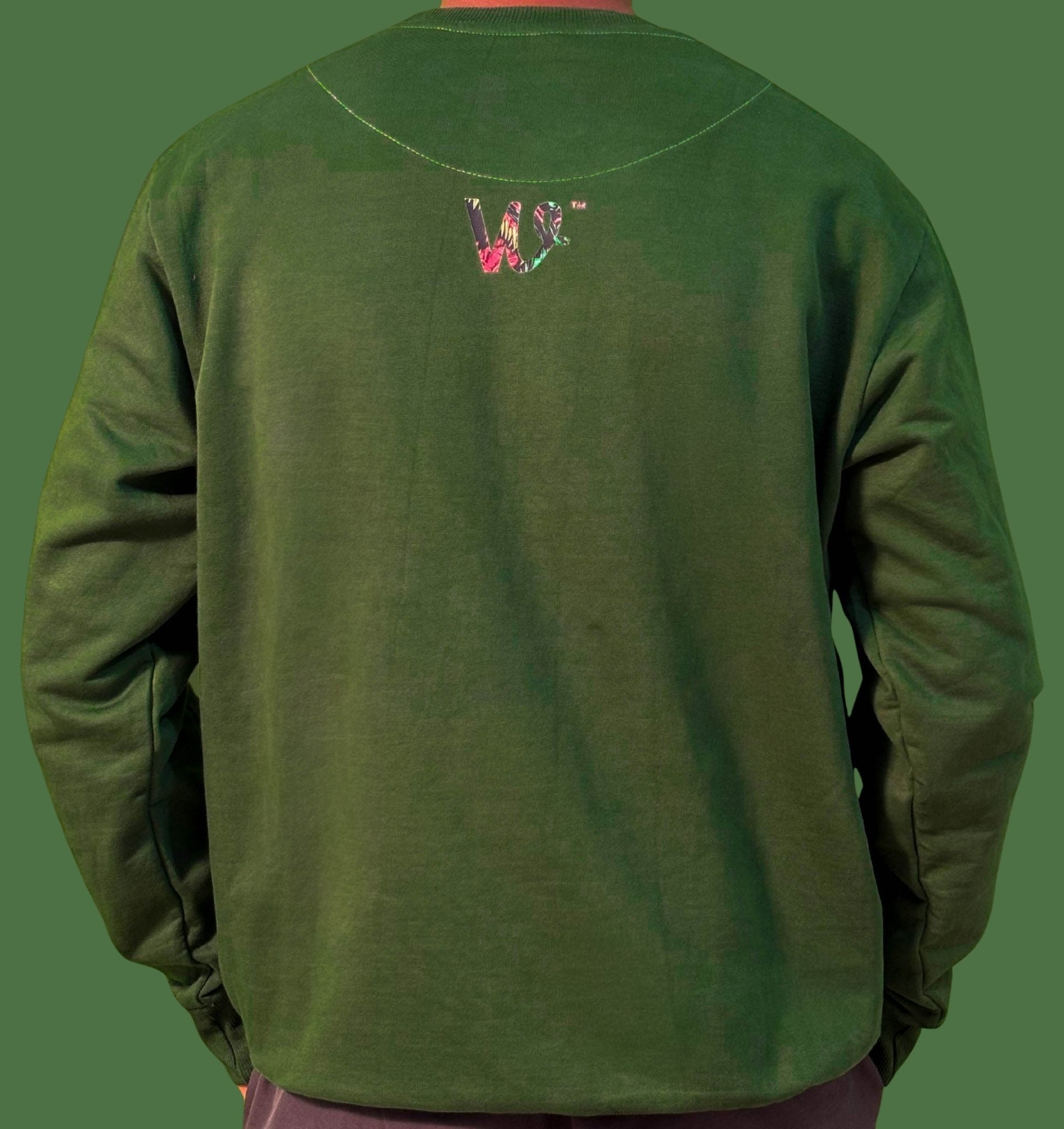 Premium Mehandi Green Sweatshirt with Big Dawg - Wendy