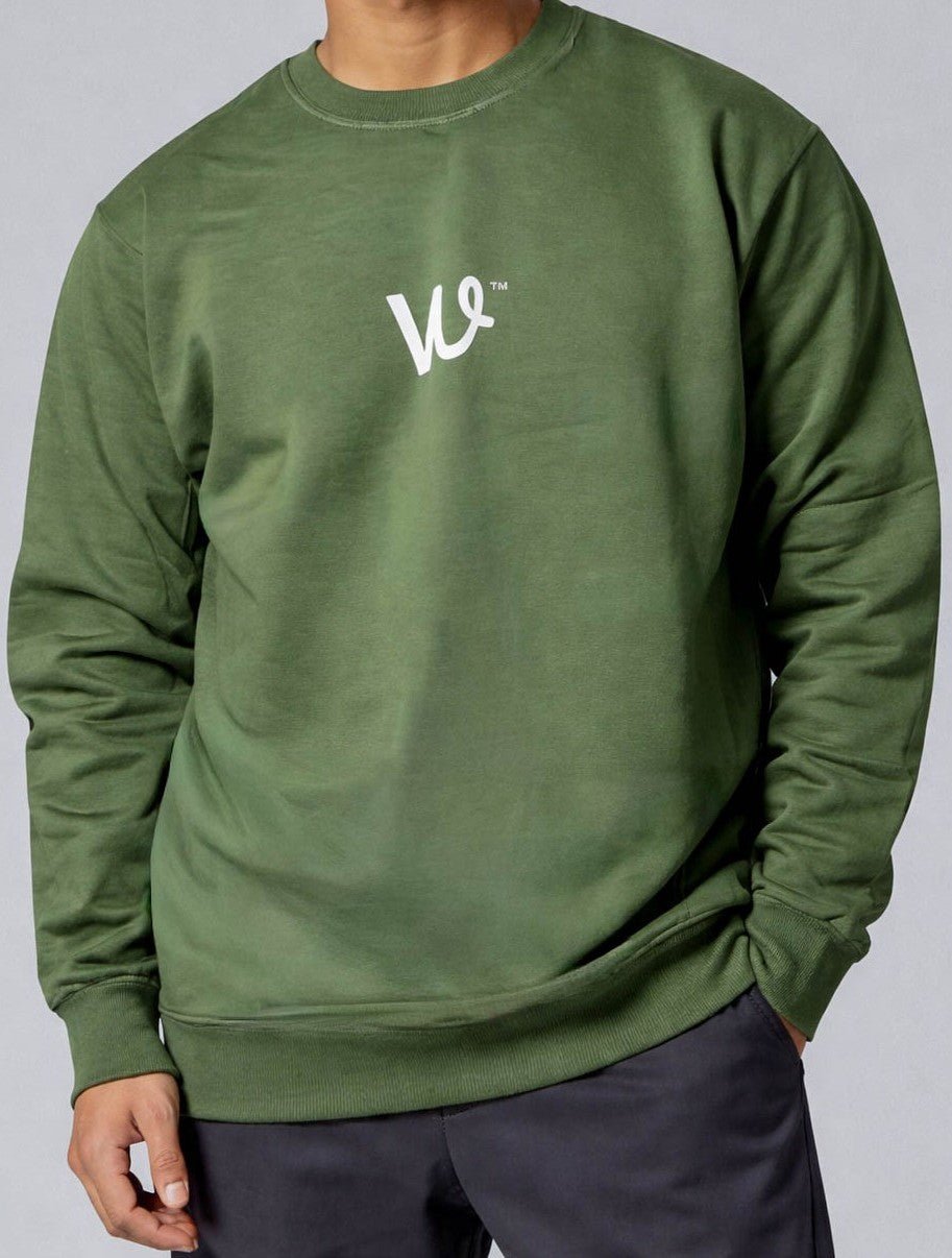 Premium Mehandi Green Sweatshirt with "The Modern Akatsuki" - Wendy