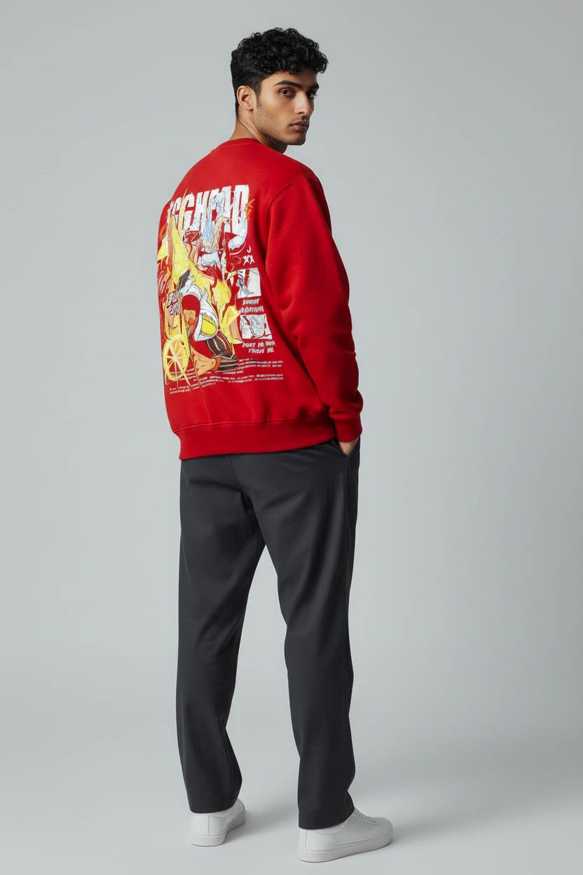 Premium Orange Sweatshirt with Luffy vs Kizaru - Wendy