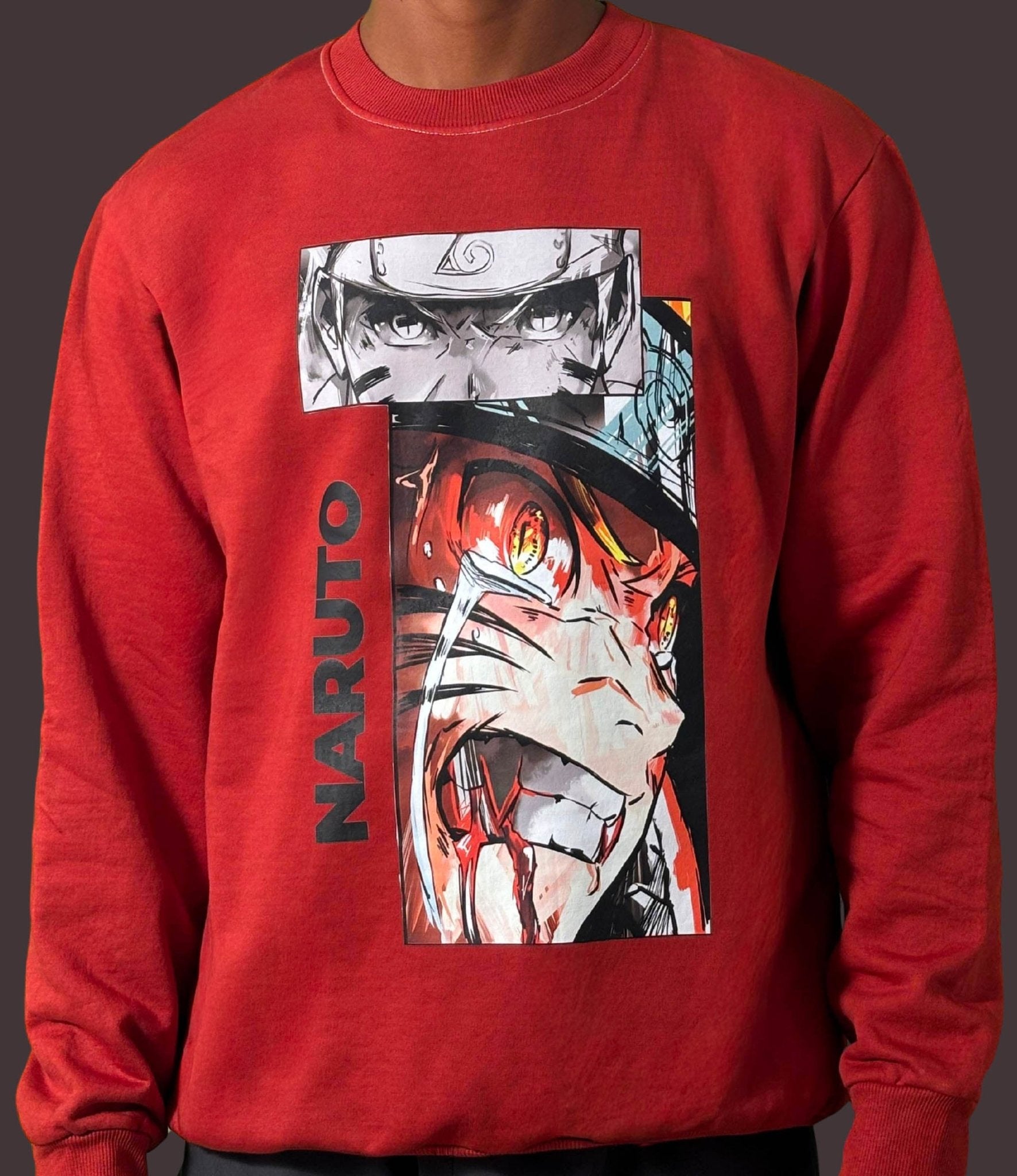 Premium Orange Sweatshirt with Naruto Kurama Mode - Wendy