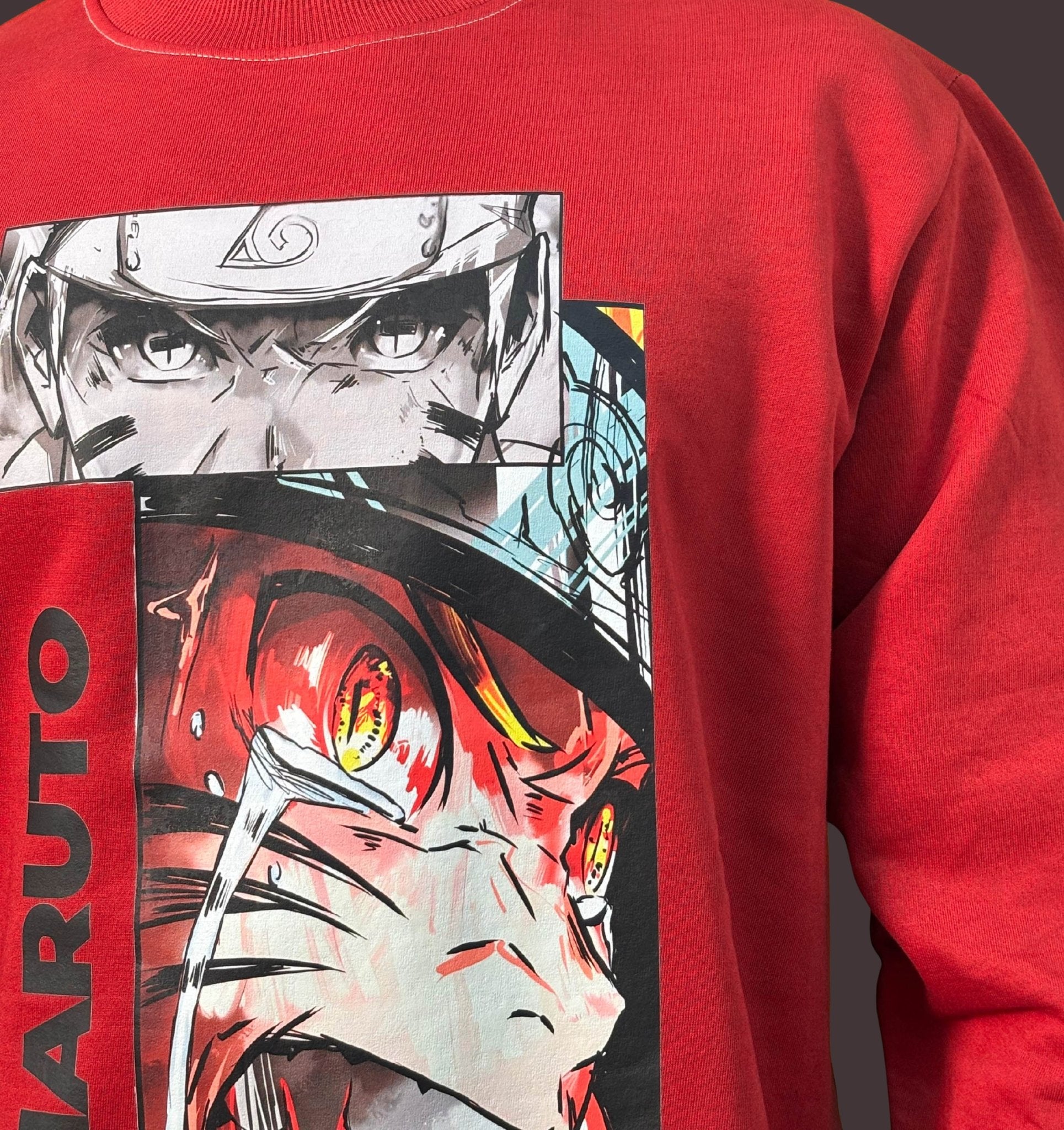 Premium Orange Sweatshirt with Naruto Kurama Mode - Wendy