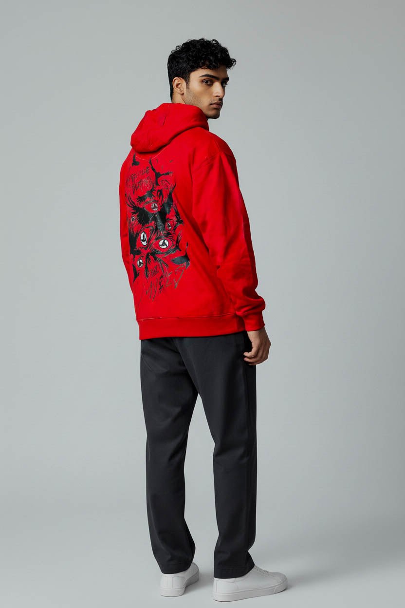 Premium Red hoodie with Itachi Mangekyou Sharingan - Wendy