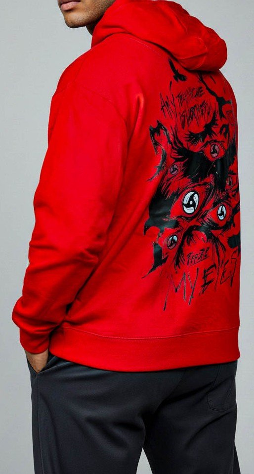 Premium Red hoodie with Itachi Mangekyou Sharingan - Wendy