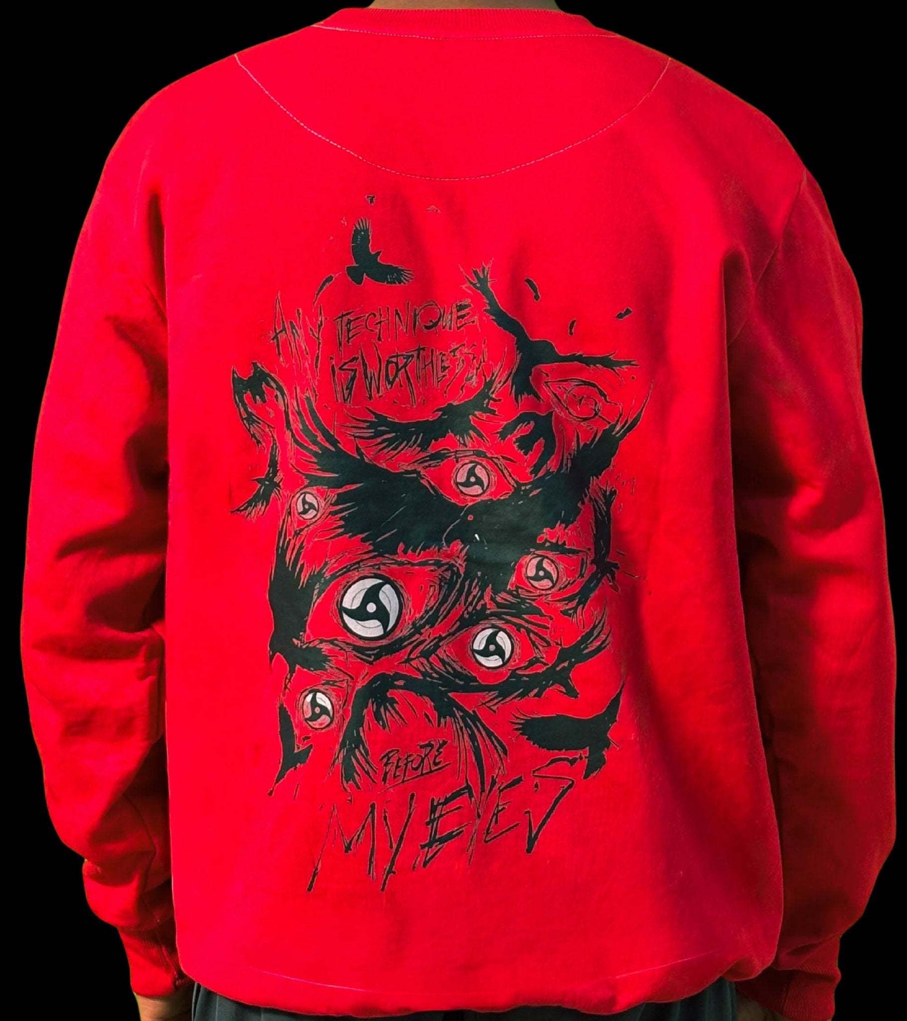 Premium Red Sweatshirt with Itachi Mangekyou Sharingan - Wendy