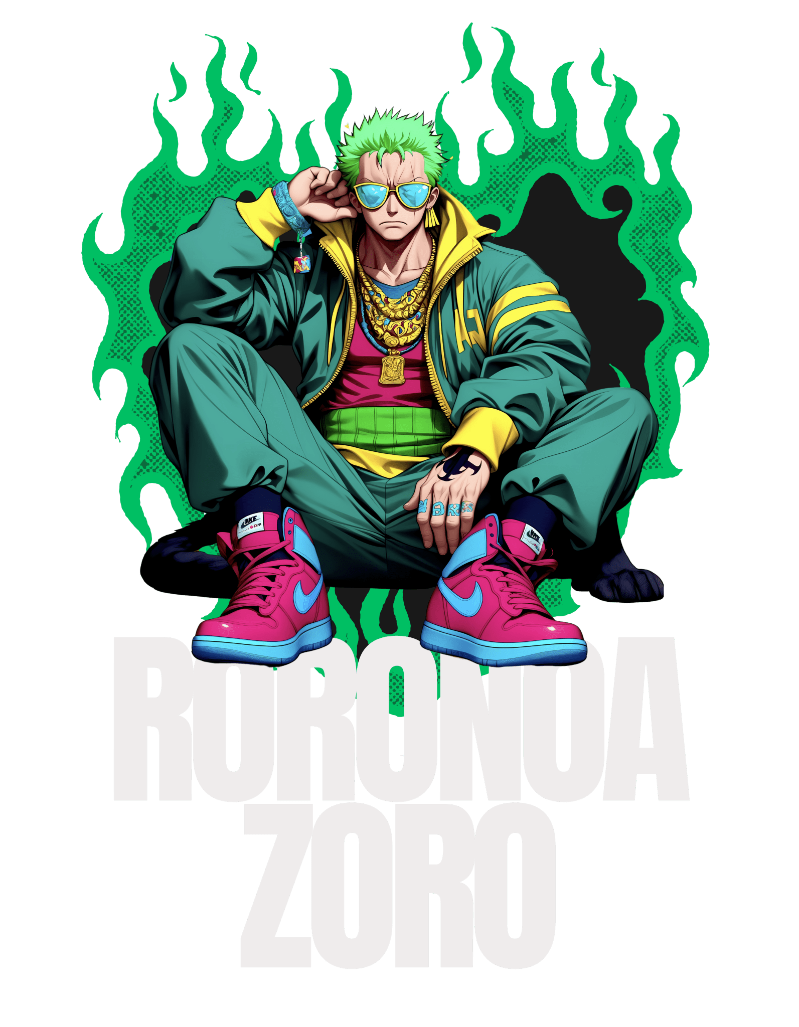 Wendy Roronoa Zoro Hoodie – Yellow & Green Edition - Wendy